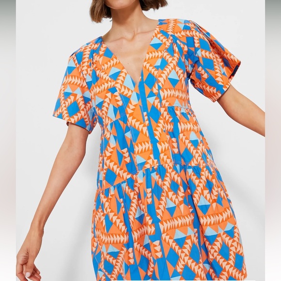 Marea Grecian geo poplin dress - Picture 1 of 4